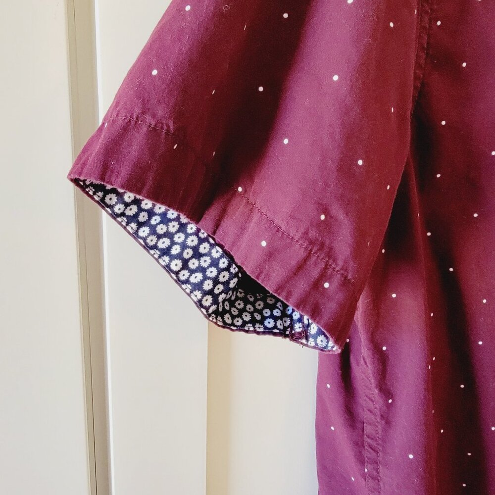 Denim and Flower purple short sleeve button up shirt Sz large men's - Picture 3 of 6